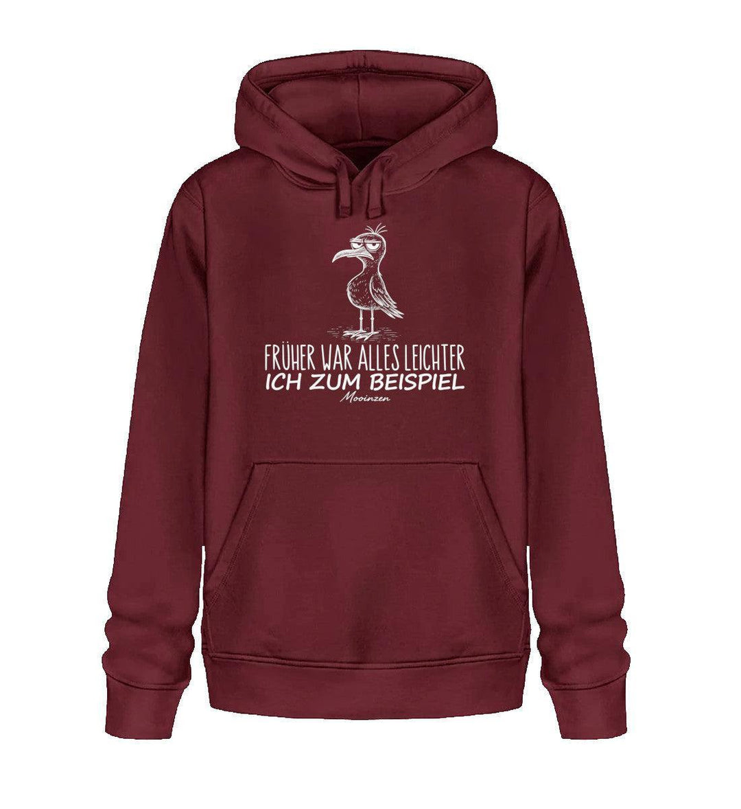 Früher war alles leichter, ich zum Beispiel · Unisex Bio Hoodie-Unisex Bio Hoodie-Burgundy-XS-Mooinzen