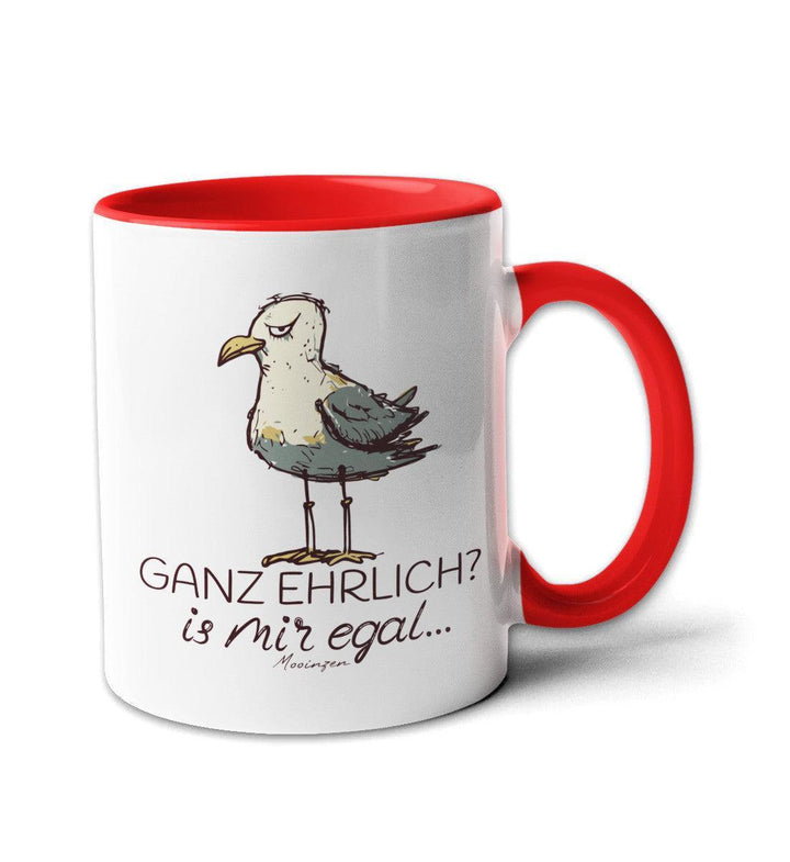 Ganz Ehrlich? Is Mir Egal... · Keramiktasse Zweifarbig-Keramik Tasse zweifarbig-rot-330ml-Mooinzen