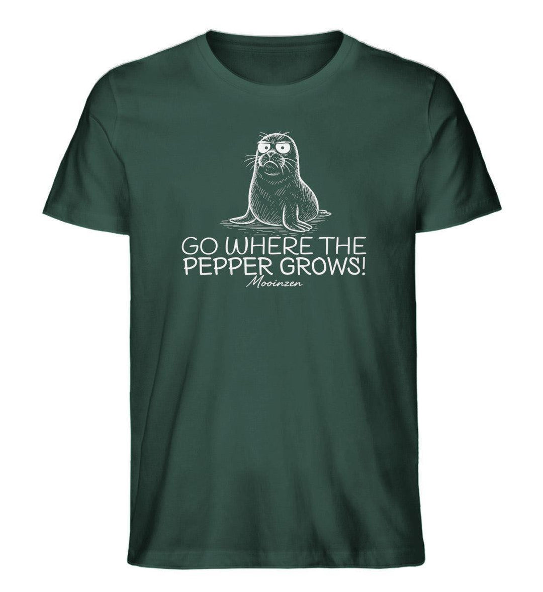 Go where the Pepper grows · Herren Premium Bio T-Shirt-Herren Premium Bio T-Shirt-Glazed Green-XS-Mooinzen
