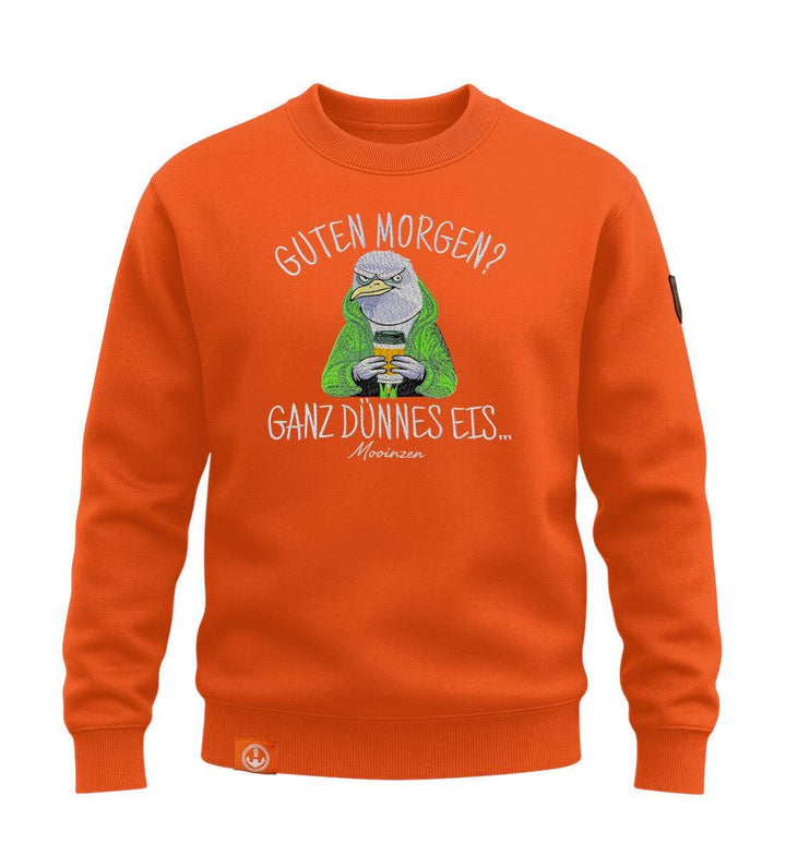 Guten Morgen? Ganz Dünnes Eis.. · Unisex Signature Premium Bio Sweatshirt-Unisex Signature Bio Sweatshirt-scarlet-ibis-S-Mooinzen