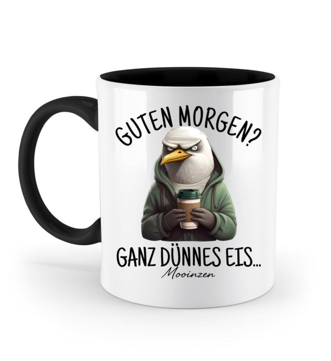 Guten Morgen? Ganz dünnes Eis... · Keramiktasse Zweifarbig-Keramik Tasse Zweifarbig-Black-330ml-Mooinzen