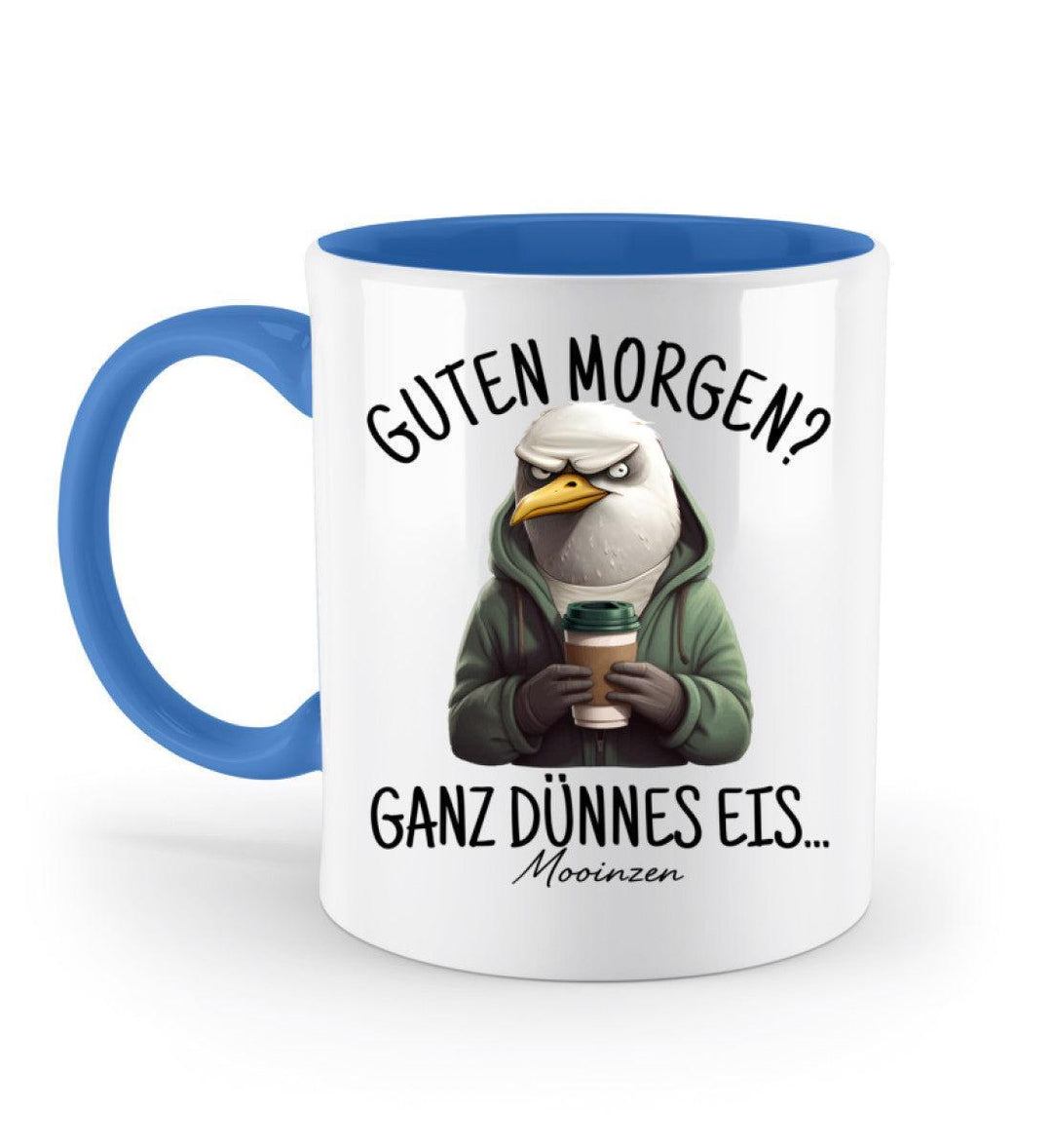 Guten Morgen? Ganz dünnes Eis... · Keramiktasse Zweifarbig-Keramik Tasse Zweifarbig-Blue-330ml-Mooinzen