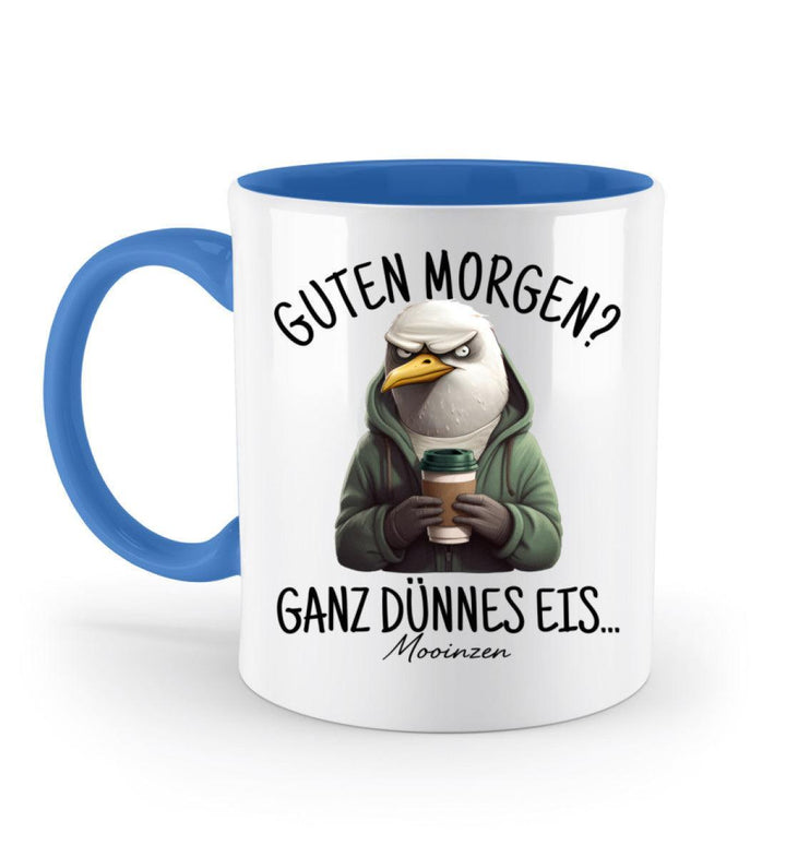 Guten Morgen? Ganz dünnes Eis... · Keramiktasse Zweifarbig-Keramik Tasse Zweifarbig-Blue-330ml-Mooinzen