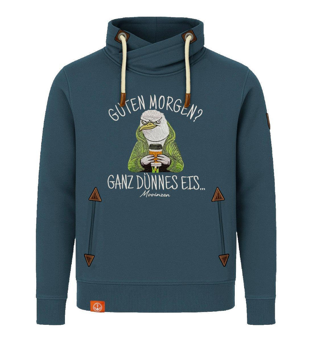 Guten Morgen? Ganz dünnes Eis... · Unisex Bio Schalkragen Sweatshirt (ohne Kapuze)-Unisex Bio Schalkragen Sweatshirt-stargazer-S-Mooinzen