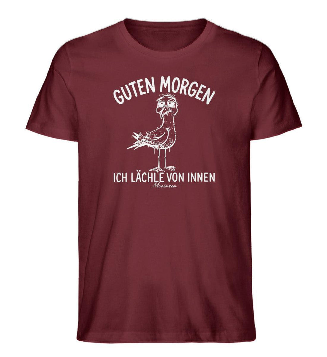 Guten Morgen - ich lächle von innen · Herren Premium Bio T-Shirt-Herren Premium Bio T-Shirt-Burgundy-XS-Mooinzen