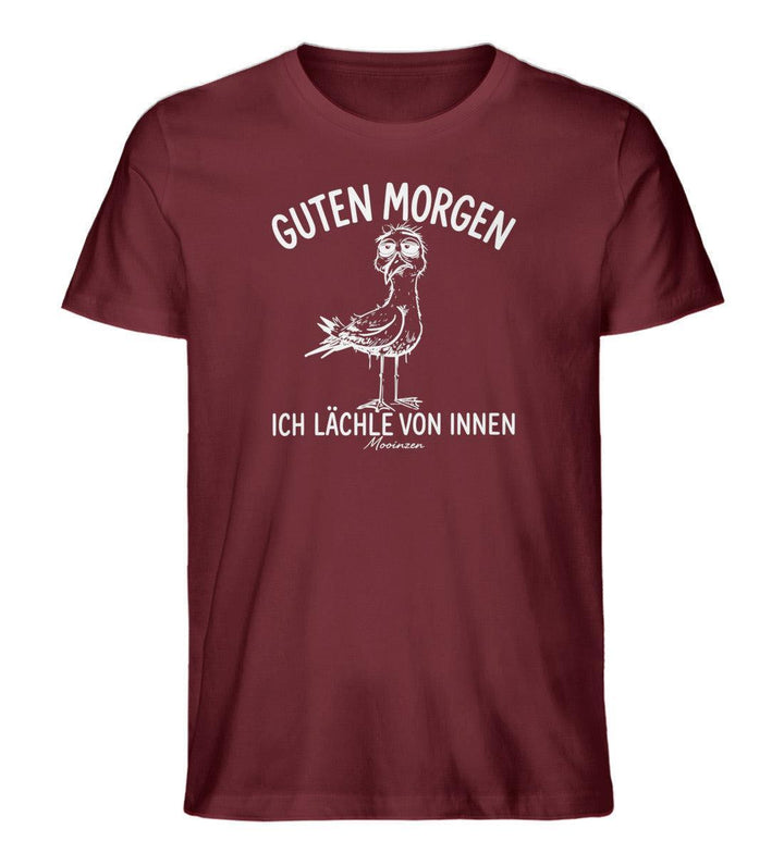 Guten Morgen - ich lächle von innen · Herren Premium Bio T-Shirt-Herren Premium Bio T-Shirt-Burgundy-XS-Mooinzen