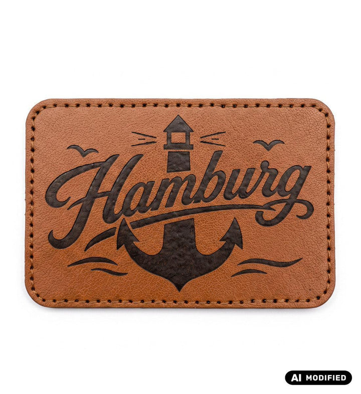 Hamburg · Klettpatch Kunstleder-Klettwatt Patch-black-9x6-Mooinzen