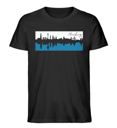 Hamburg Skyline Blau Weiss · Herren Premium Bio T-Shirt-Herren Premium Bio T-Shirt-Black-XS-Mooinzen