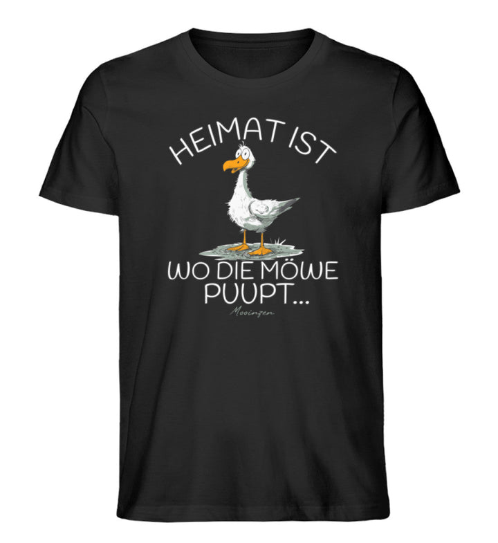 Heimat ist wo die Möwe Pupt · Herren Premium Bio T-Shirt-Herren Premium Bio T-Shirt-Black-XS-Mooinzen