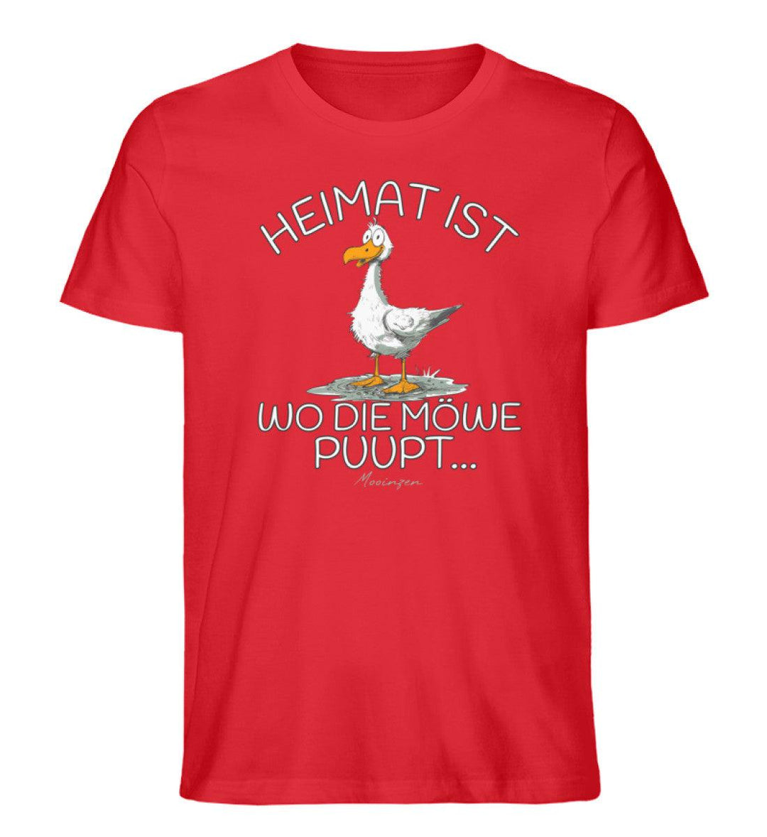 Heimat ist wo die Möwe Pupt · Herren Premium Bio T-Shirt-Herren Premium Bio T-Shirt-Red-S-Mooinzen