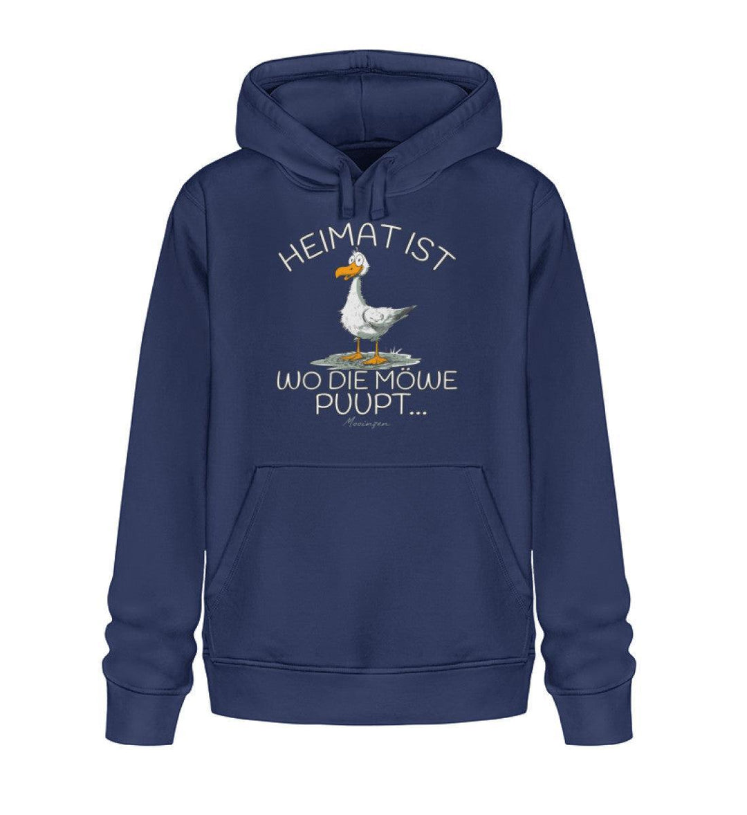 Heimat ist wo die Möwe Pupt · Unisex Bio Hoodie-Unisex Bio Hoodie-French Navy-XS-Mooinzen