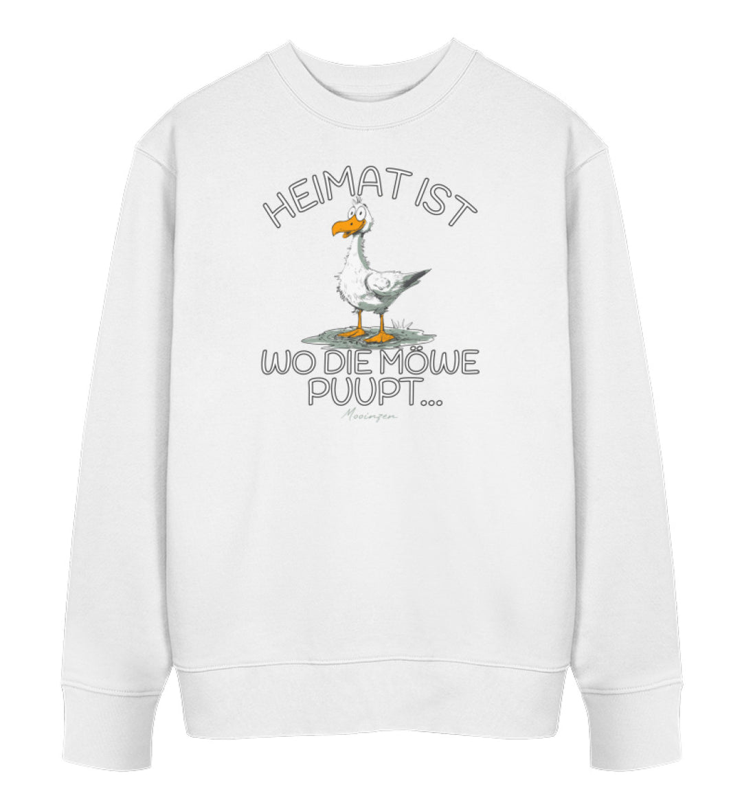 Heimat ist wo die Möwe Pupt · Unisex Premium Bio Sweatshirt 2.0-Unisex Premium Bio Sweatshirt 2.0-White-XS-Mooinzen
