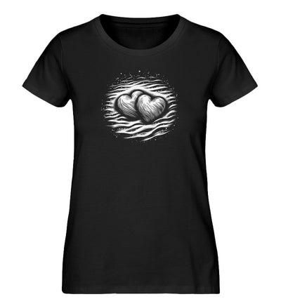 Herz Sand · Damen Premium Bio T-Shirt-Damen Premium Bio T-Shirt-Black-XS-Mooinzen