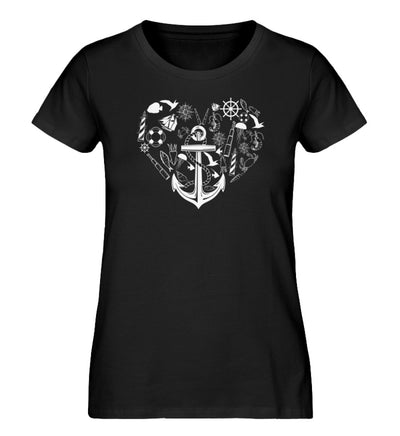 Herz Symbole · Damen Premium Bio T-Shirt-Damen Premium Bio T-Shirt-Black-S-Mooinzen