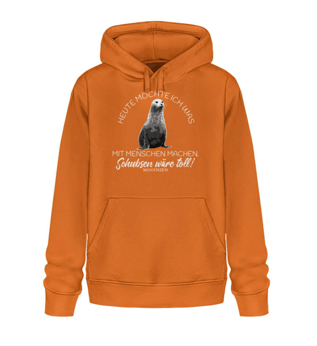 Heute möchte ich etwas mit Menschen machen · Unisex Bio Hoodie-Unisex Bio Hoodie-Bright Orange-XS-Mooinzen