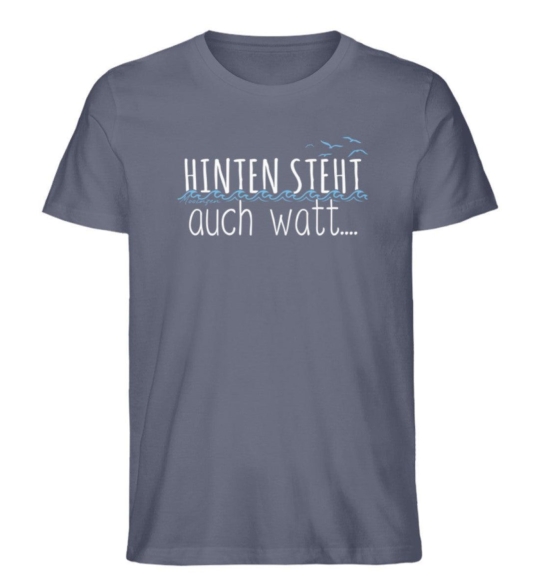 Hinten steht auch watt · Herren Premium Bio T-Shirt-Herren Premium Bio T-Shirt-Dark Heather Blue-S-Mooinzen