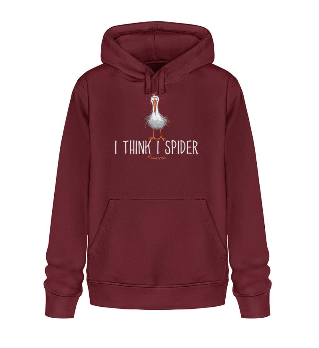I think I spider · Unisex Bio Hoodie-Unisex Bio Hoodie-Burgundy-XS-Mooinzen