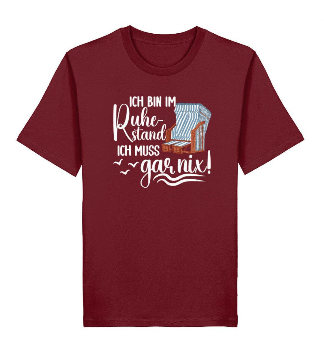 Ich bin im Ruhestand gar nix · Herren Premium Bio T-Shirt-Herren Premium Bio T-Shirt-Burgundy-XS-Mooinzen
