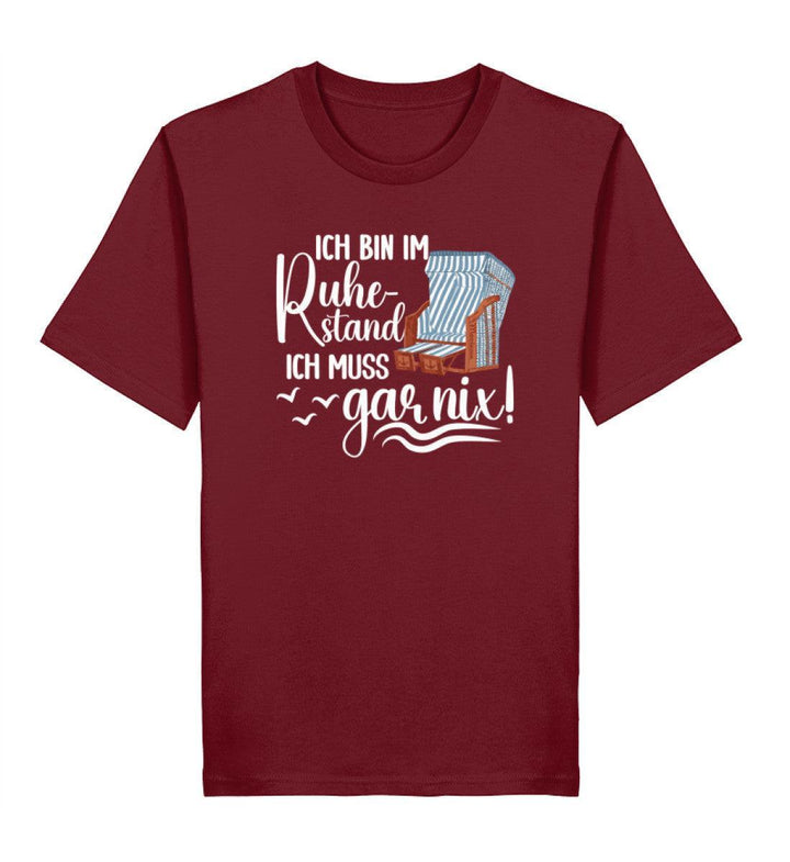Ich bin im Ruhestand gar nix · Herren Premium Bio T-Shirt-Herren Premium Bio T-Shirt-Burgundy-XS-Mooinzen