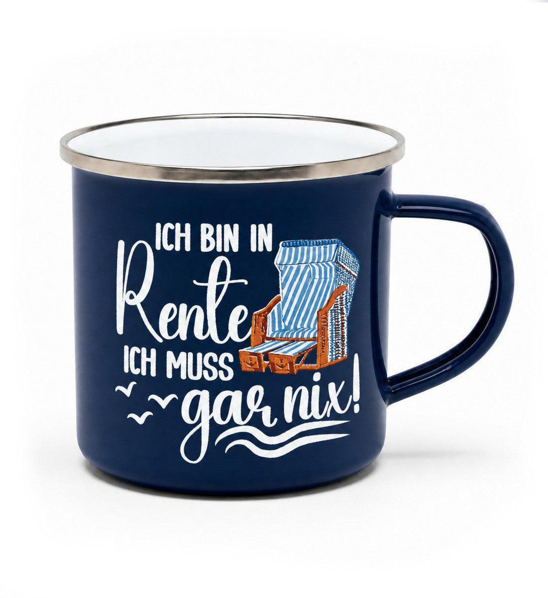 Ich bin in Rente · Emaille Tasse-Emaille Tasse-Mooinzen