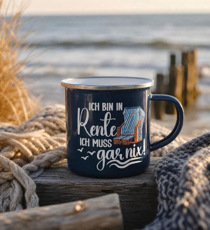 Ich bin in Rente · Emaille Tasse-Emaille Tasse-Mooinzen