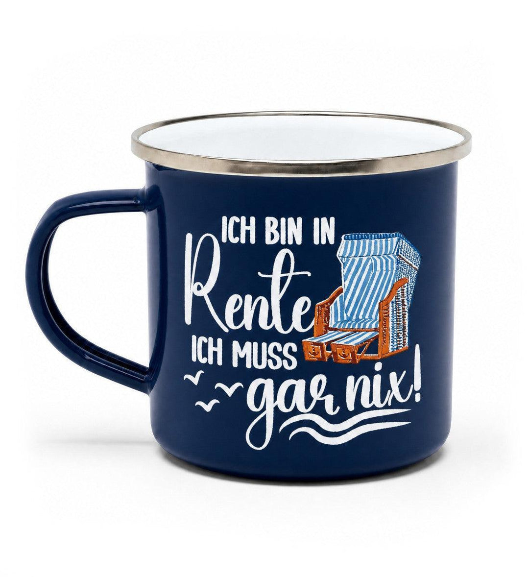 Ich bin in Rente · Emaille Tasse-Emaille Tasse-Navy-330ml-Mooinzen