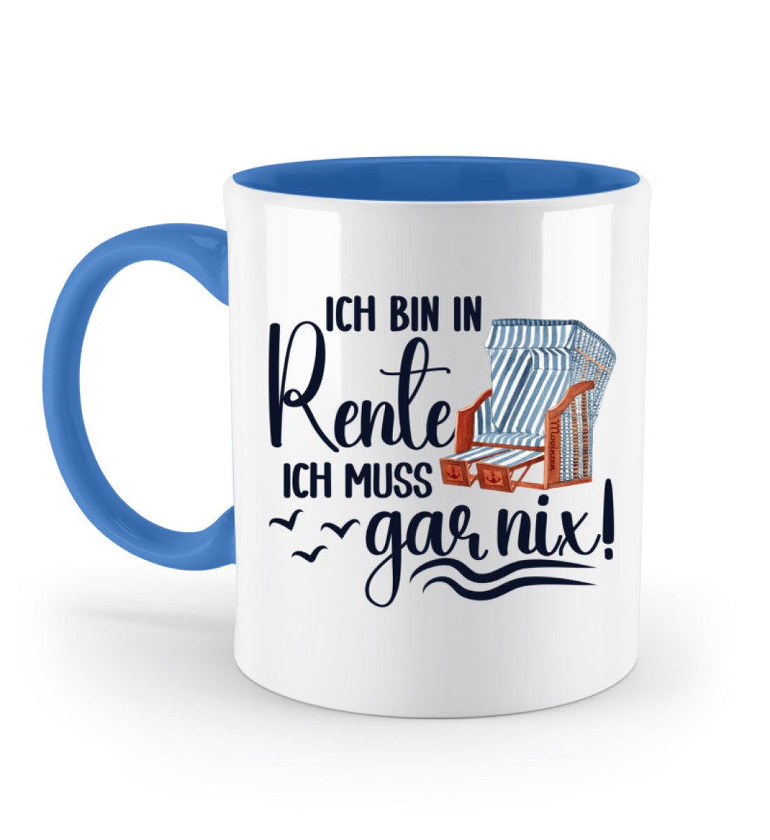 Ich bin in Rente · Keramiktasse Zweifarbig-Keramik Tasse zweifarbig-Blue-330ml-Mooinzen