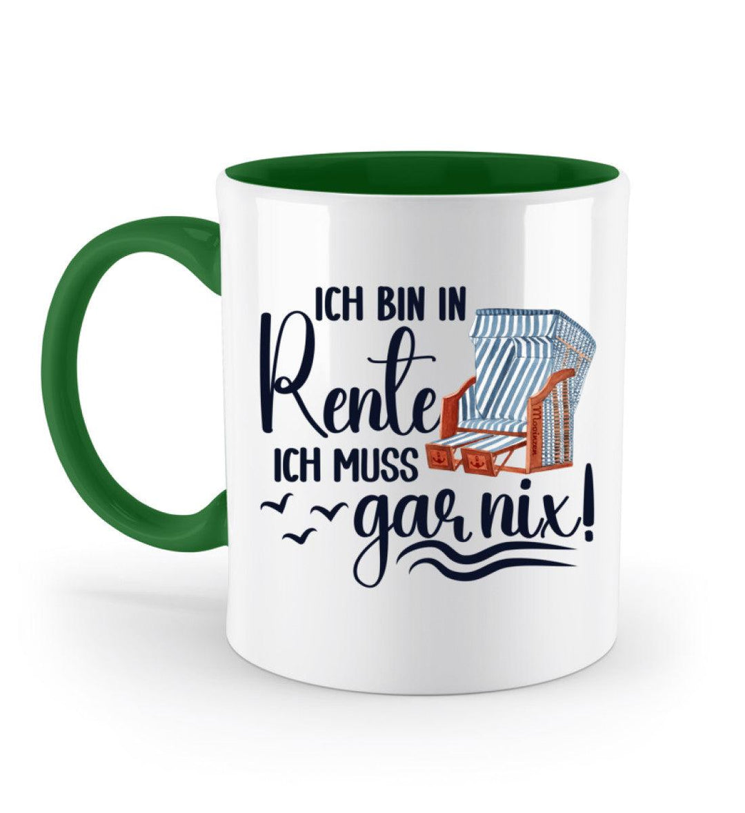 Ich bin in Rente · Keramiktasse Zweifarbig-Keramik Tasse zweifarbig-Irish Green-330ml-Mooinzen