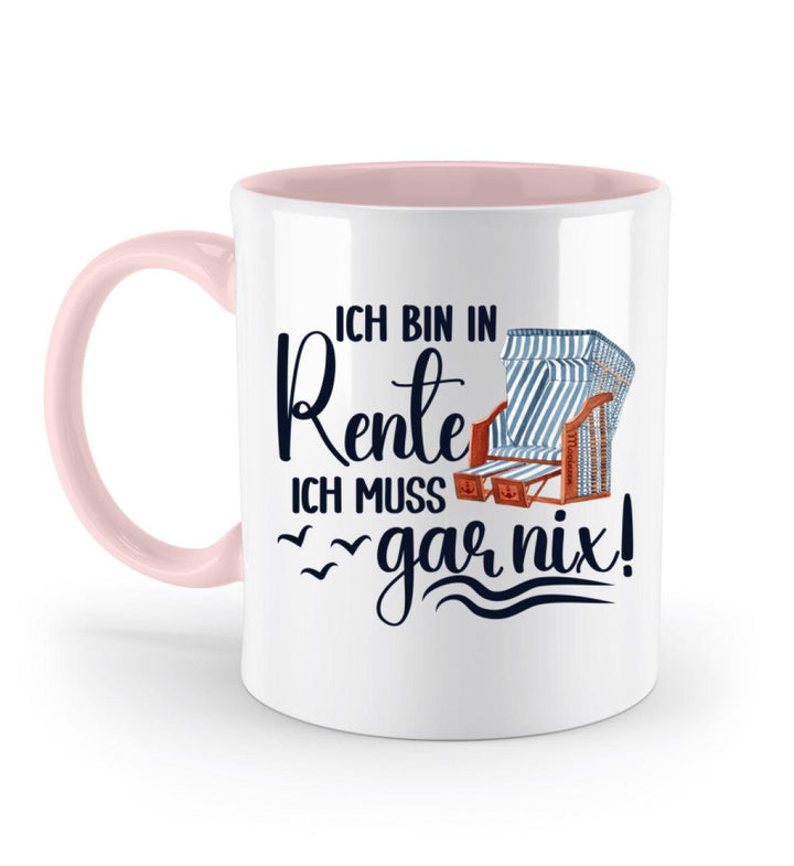 Ich bin in Rente · Keramiktasse Zweifarbig-Keramik Tasse zweifarbig-Powder Pink-330ml-Mooinzen