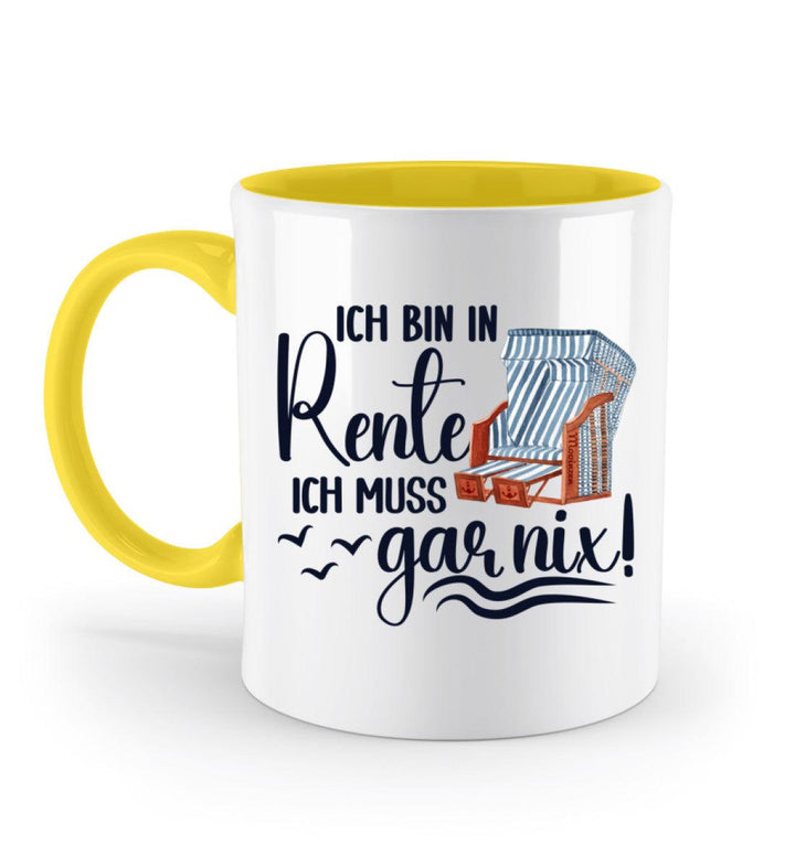 Ich bin in Rente · Keramiktasse Zweifarbig-Keramik Tasse zweifarbig-Yellow-330ml-Mooinzen