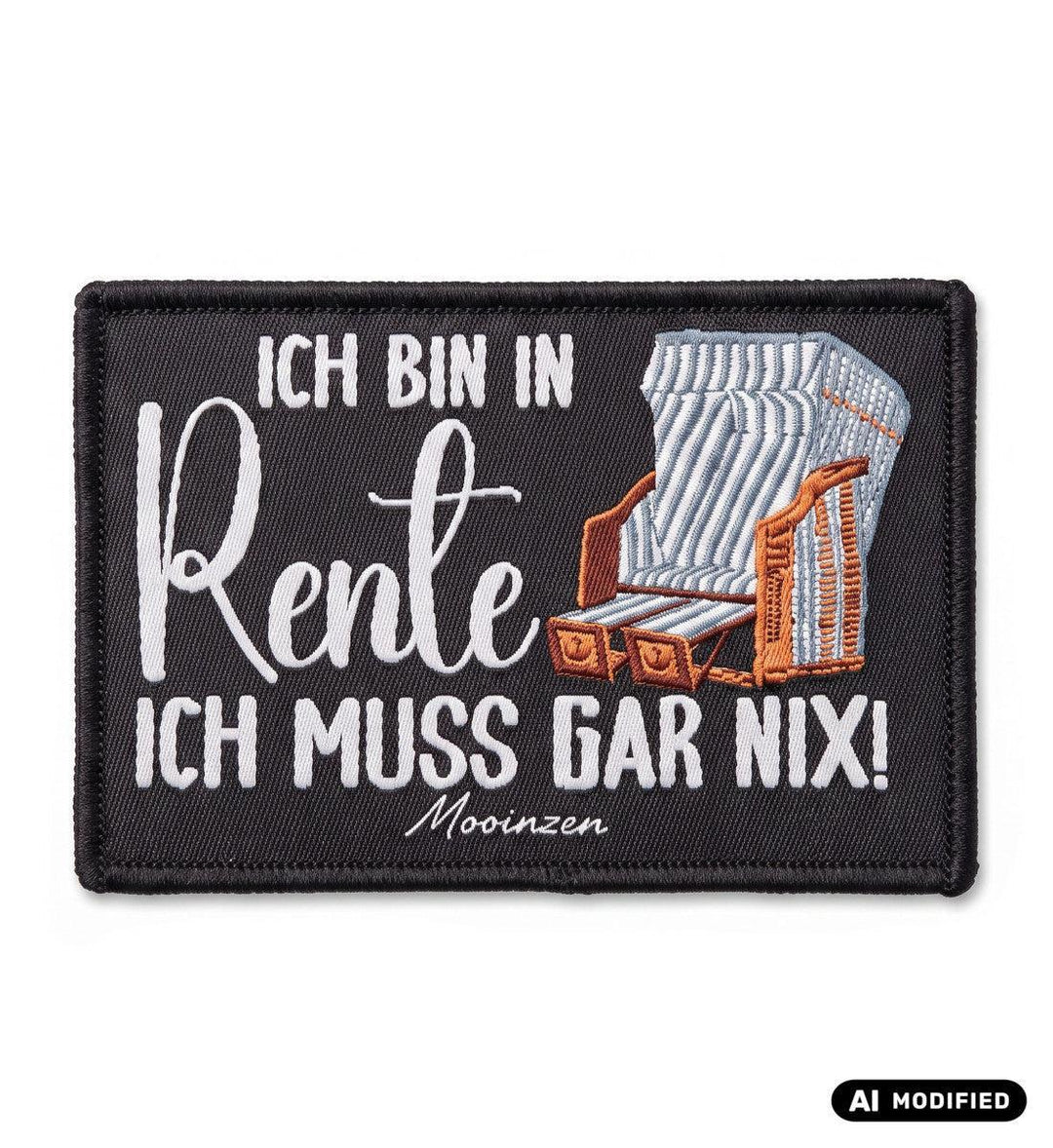 Ich bin in Rente · Klettwattpatch V2-Klettwatt Patch-black-9x6-Mooinzen