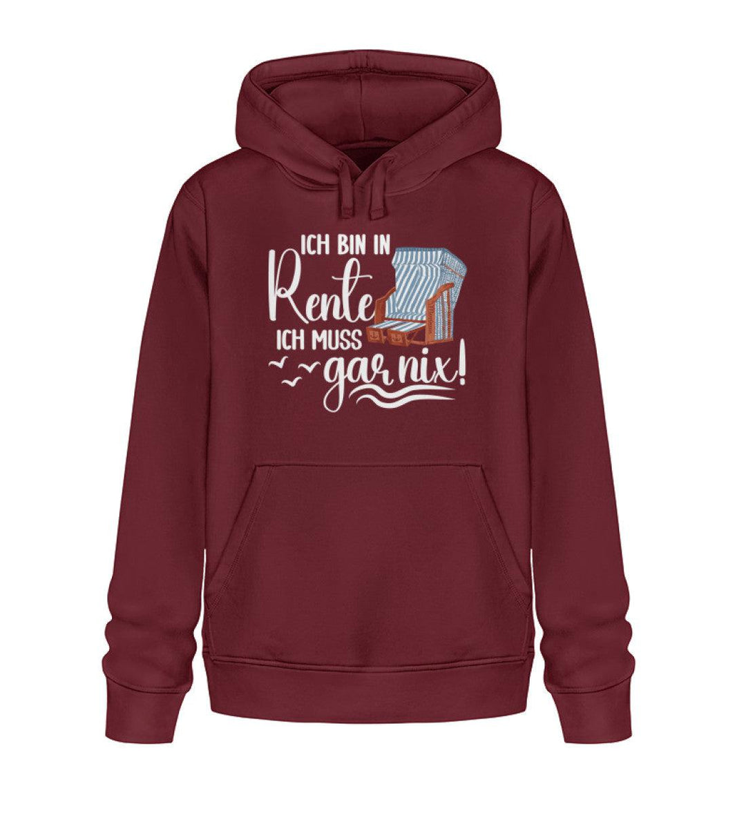 Ich bin in Rente · Unisex Bio Hoodie-Unisex Bio Hoodie-Burgundy-XS-Mooinzen