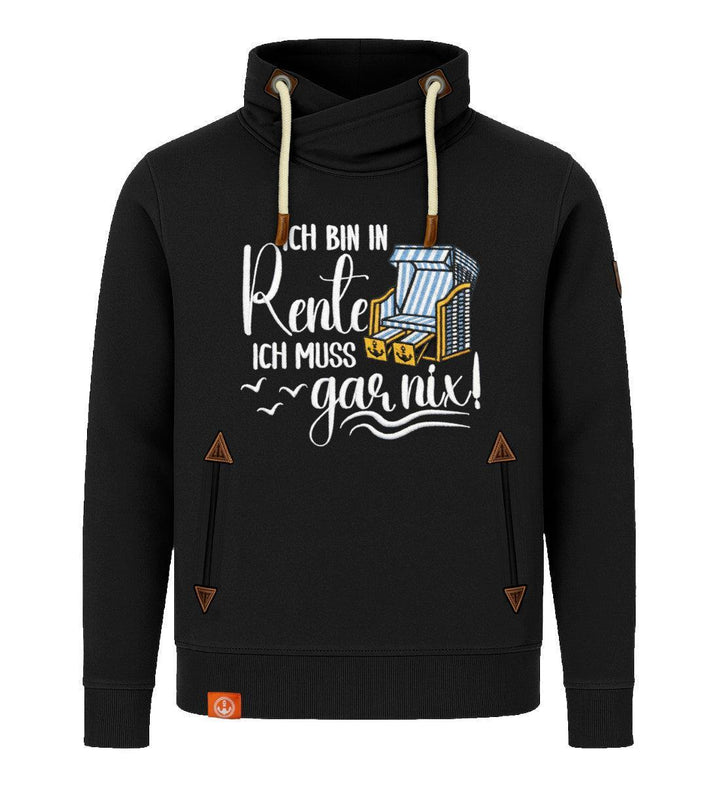 Ich bin in Rente · Unisex Bio Schalkragen Sweatshirt (ohne Kapuze)-Unisex Bio Schalkragen Sweatshirt-black-beauty-S-Mooinzen