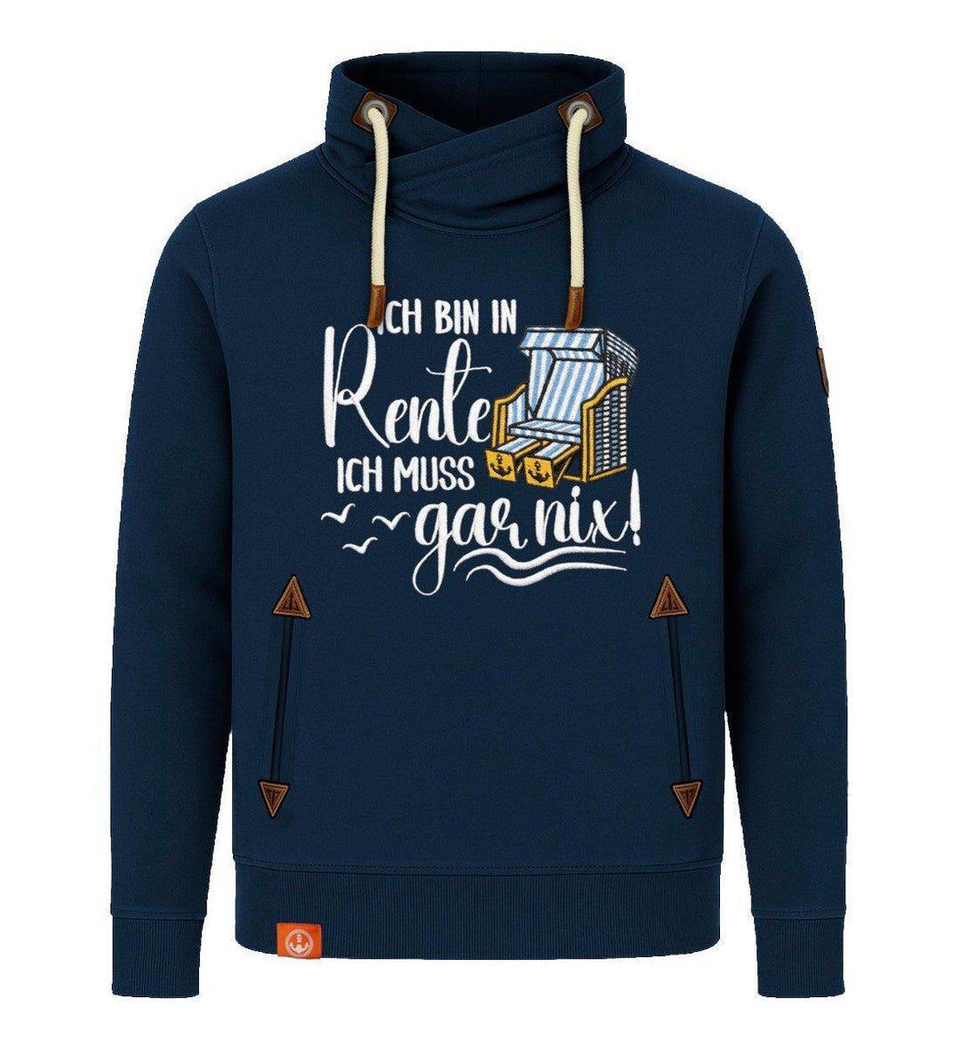 Ich bin in Rente · Unisex Bio Schalkragen Sweatshirt (ohne Kapuze)-Unisex Bio Schalkragen Sweatshirt-dress-blue-S-Mooinzen
