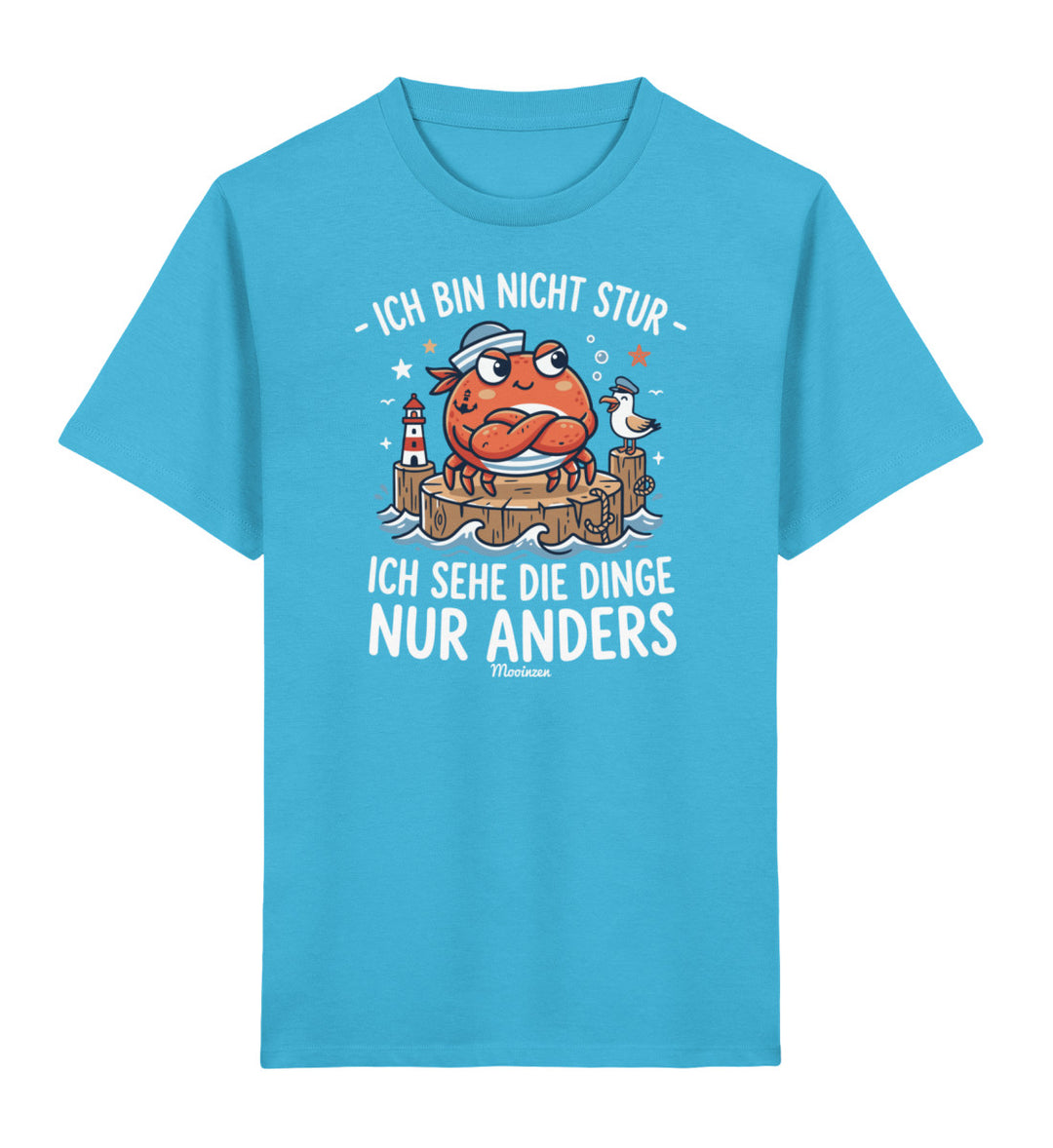 Ich bin nicht stur · Kinder Premium Bio T-Shirt-Kinder Premium Bio T-Shirt-Aqua Blue-3/4-Mooinzen