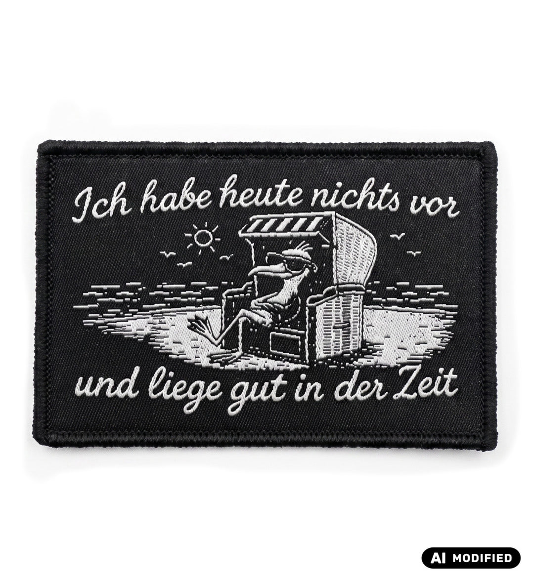 Ich habe heute nichts vor · Klettpatch V2-Klettwatt Patch-black-9x6-Mooinzen
