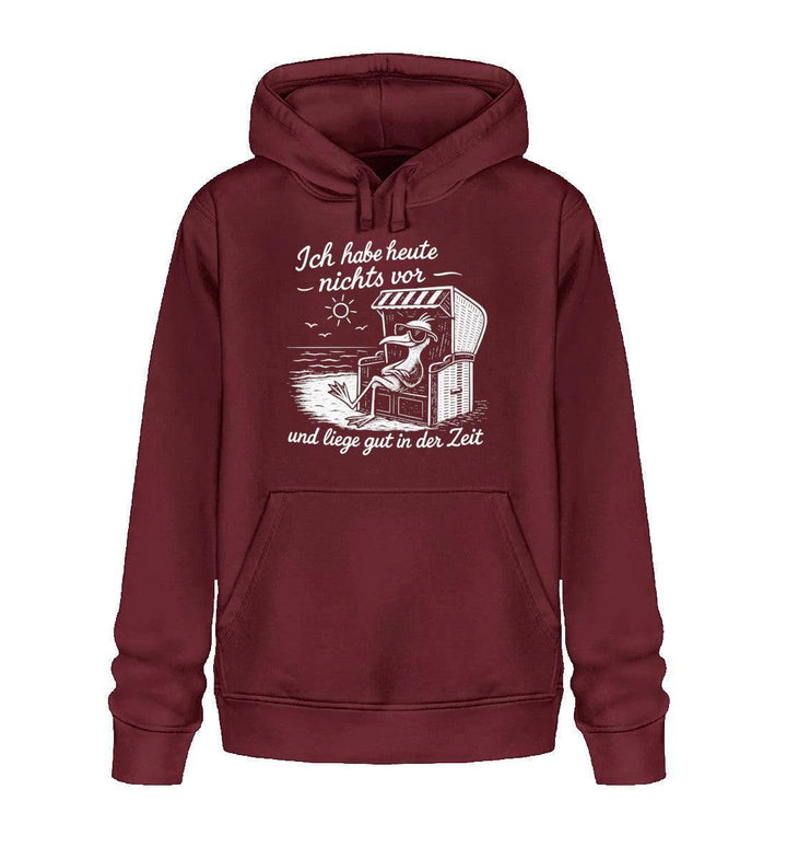 Ich habe heute nichts vor · Unisex Bio Hoodie-Unisex Bio Hoodie-Burgundy-XS-Mooinzen