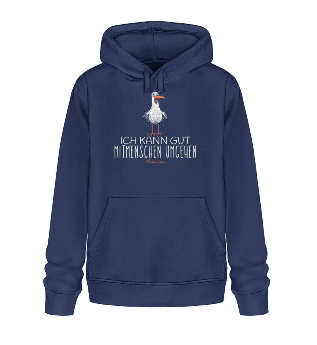 Ich kann gut Mitmenschen umgehen! · Unisex Bio Hoodie-Unisex Bio Hoodie-French Navy-XS-Mooinzen