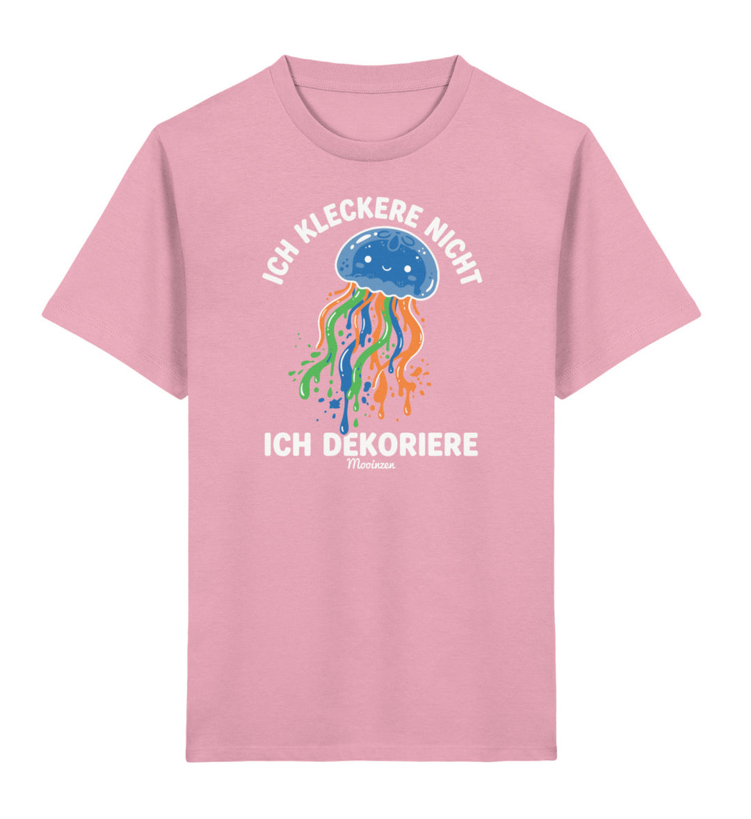 Ich kleckere nicht ich dekoriere · Kinder Premium Bio T-Shirt-Kinder Premium Bio T-Shirt-Cotton Pink-3/4-Mooinzen