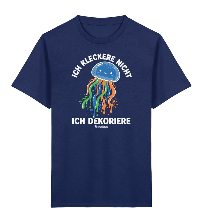 Ich kleckere nicht ich dekoriere · Kinder Premium Bio T-Shirt-Kinder Premium Bio T-Shirt-French Navy-3/4-Mooinzen