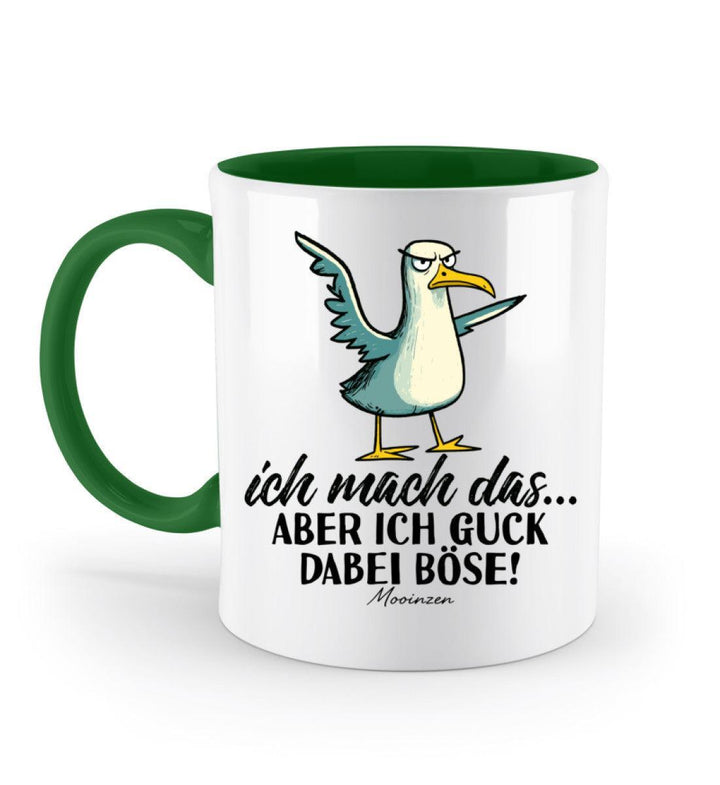 Ich mach das... guck aber böse · Keramiktasse Zweifarbig-Keramik Tasse Zweifarbig-Irish Green-330ml-Mooinzen