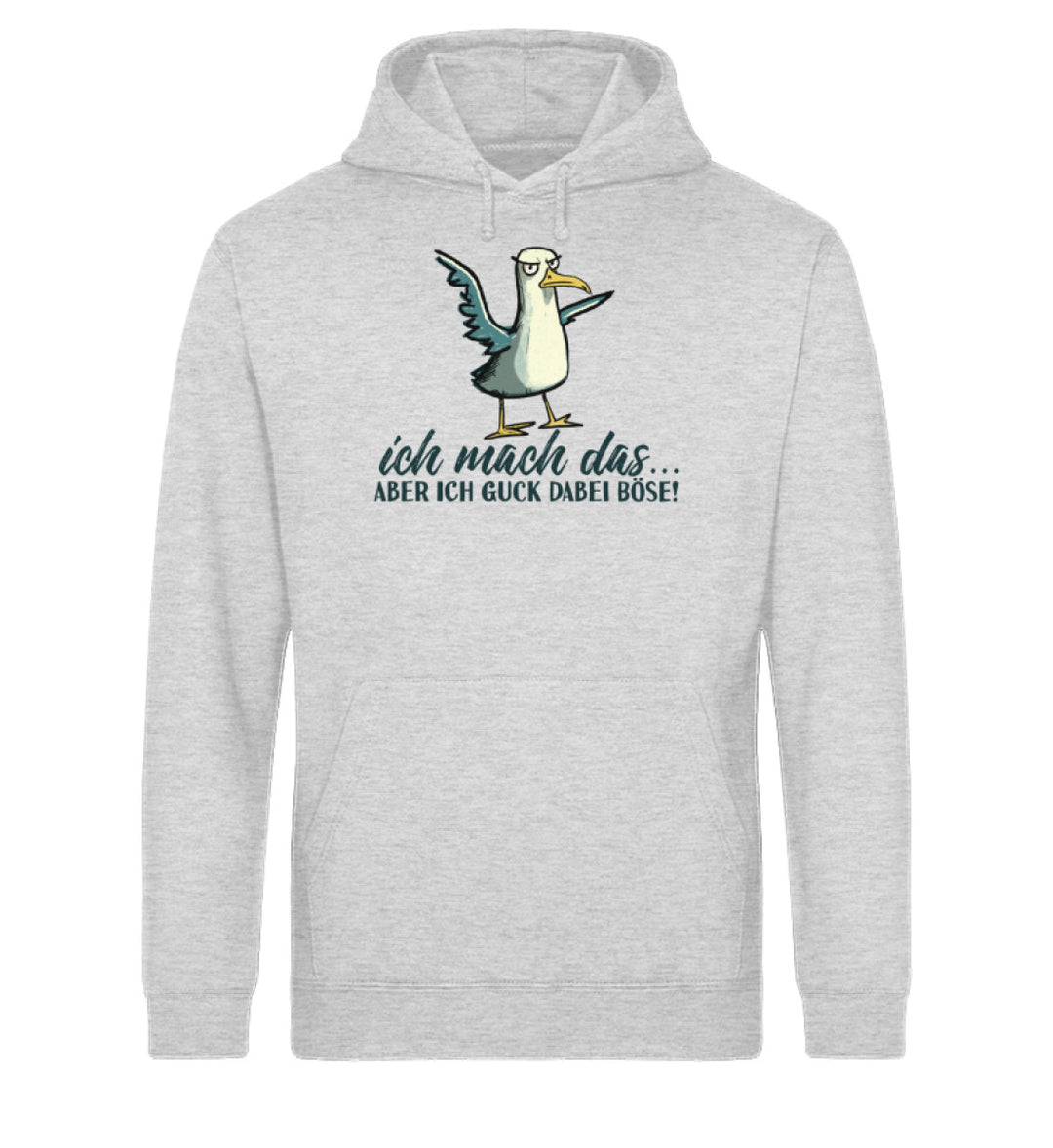 Ich mach das... guck aber böse · Unisex Bio Hoodie-Unisex Bio Hoodie-Heather Grey-XS-Mooinzen