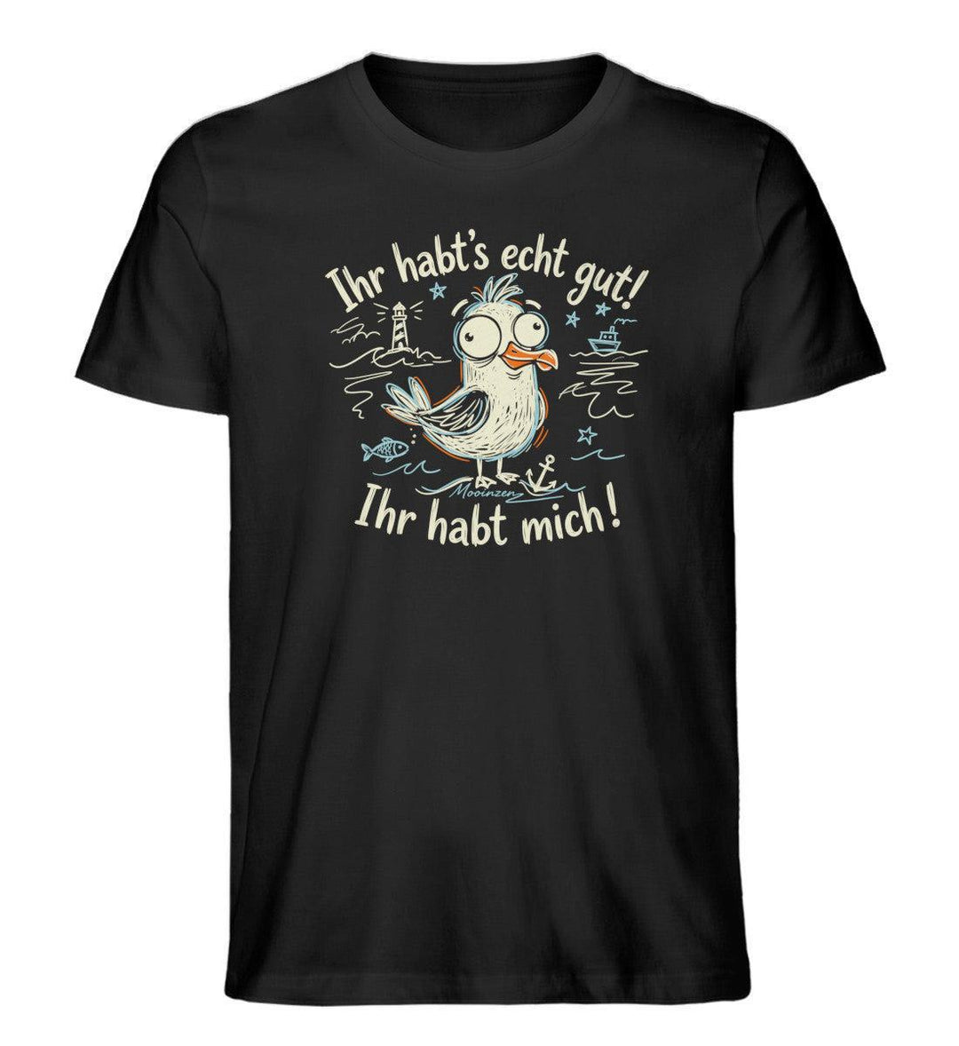 Ihr habt's echt gut! Ihr habt mich! · Herren Premium Bio T-Shirt-Herren Premium Bio T-Shirt-Black-XS-Mooinzen