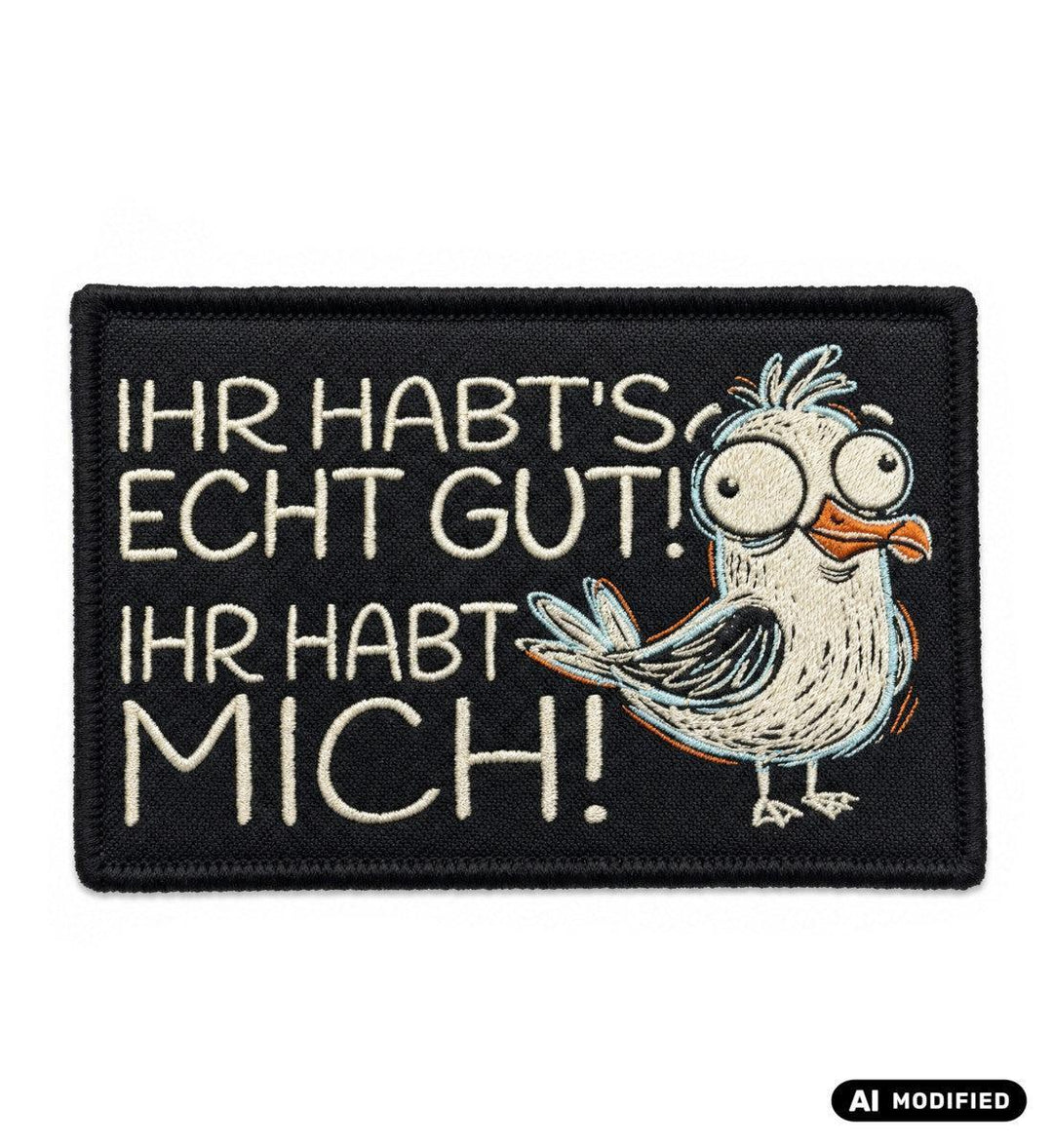 Ihr habt's gut · Klettpatch V2-Klettwatt Patch-black-9x6-Mooinzen