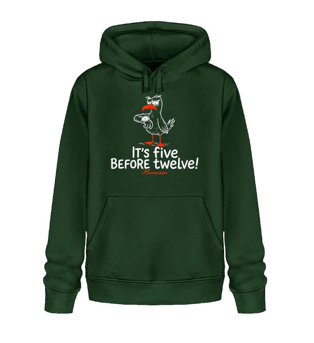 It's five before twelve · Unisex Bio Hoodie-Unisex Bio Hoodie-Bottle Green-XS-Mooinzen