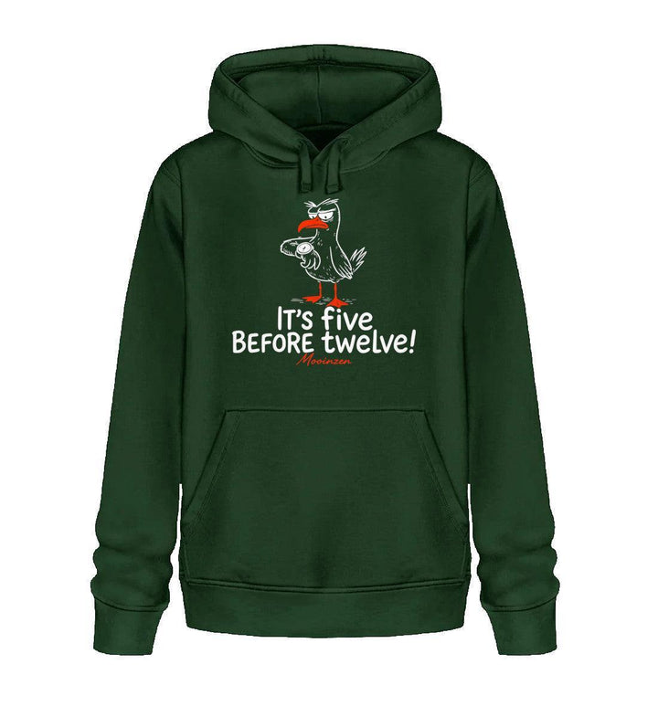 It's five before twelve · Unisex Bio Hoodie-Unisex Bio Hoodie-Bottle Green-XS-Mooinzen