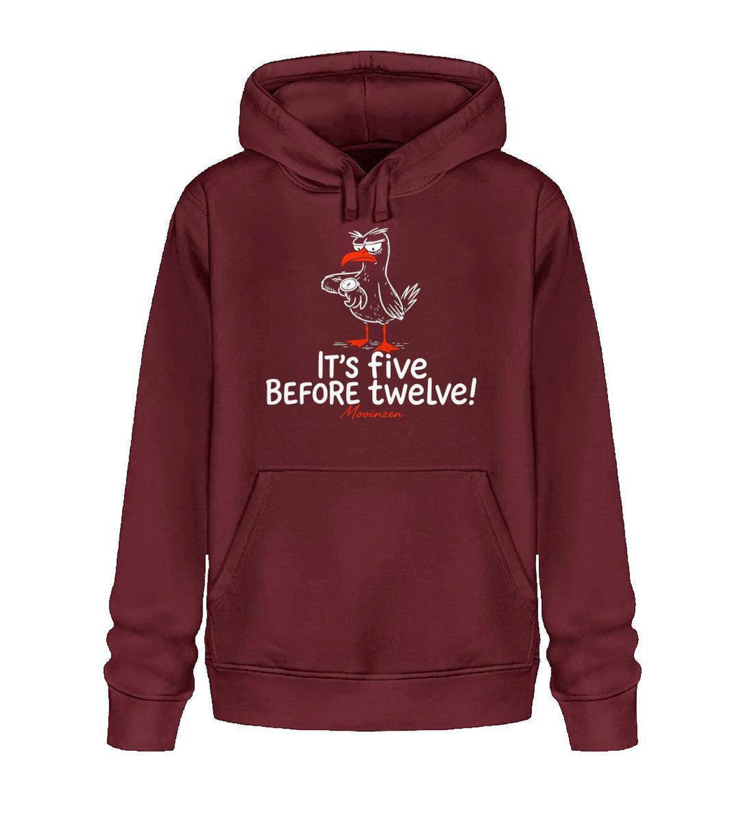 It's five before twelve · Unisex Bio Hoodie-Unisex Bio Hoodie-Burgundy-XS-Mooinzen