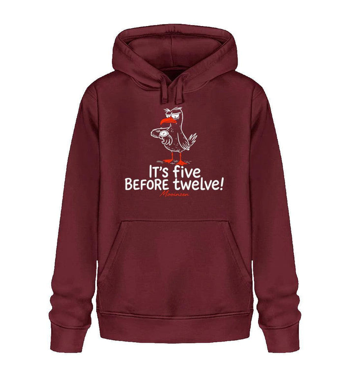 It's five before twelve · Unisex Bio Hoodie-Unisex Bio Hoodie-Burgundy-XS-Mooinzen