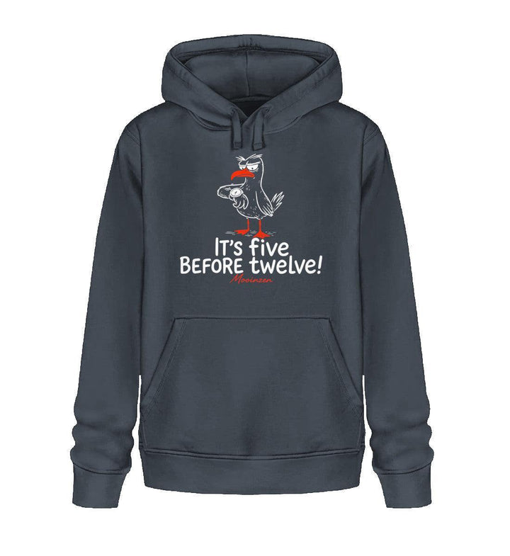 It's five before twelve · Unisex Bio Hoodie-Unisex Bio Hoodie-India Ink Grey-XS-Mooinzen