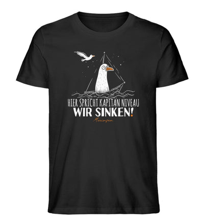Kapitän Niveau wir sinken · Herren Premium Bio T-Shirt-Herren Premium Bio T-Shirt-Black-XS-Mooinzen